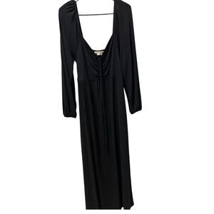 BODEN Maxi Dress Women’s 12R Black Stretch V-neck Classic Vacation Casual